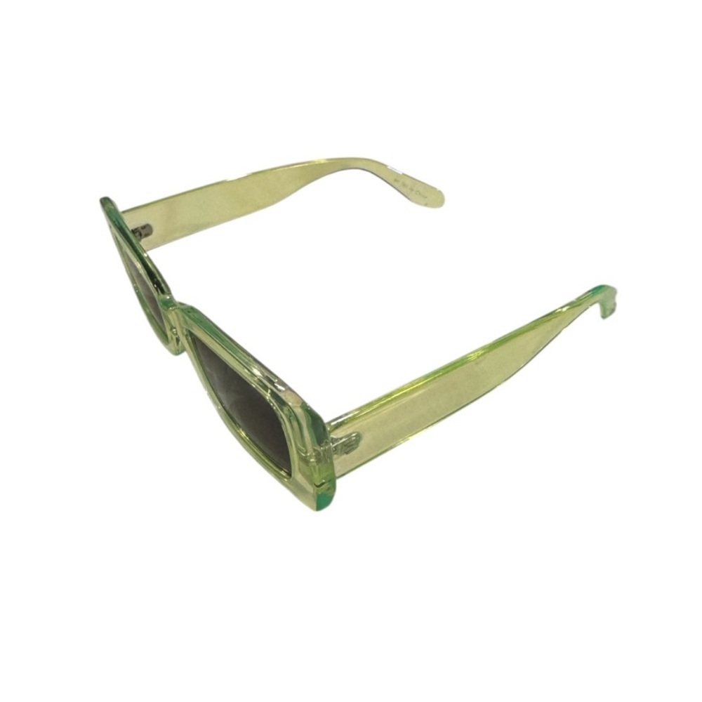 Translucent Lime Rectangular Sunglasses - Picture 5 of 9